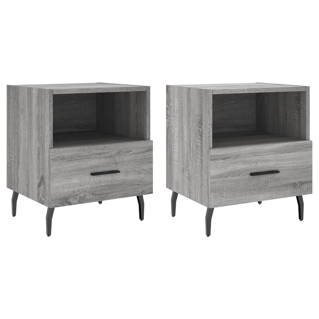 Nachttische 2 Stk. Grau Sonoma 40x35x47,5 cm Holzwerkstoff