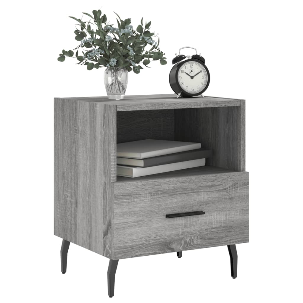 Nachttische 2 Stk. Grau Sonoma 40x35x47,5 cm Holzwerkstoff