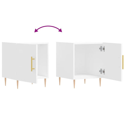 Nachttische 2 Stk. Weiß 40x40x50 cm Holzwerkstoff
