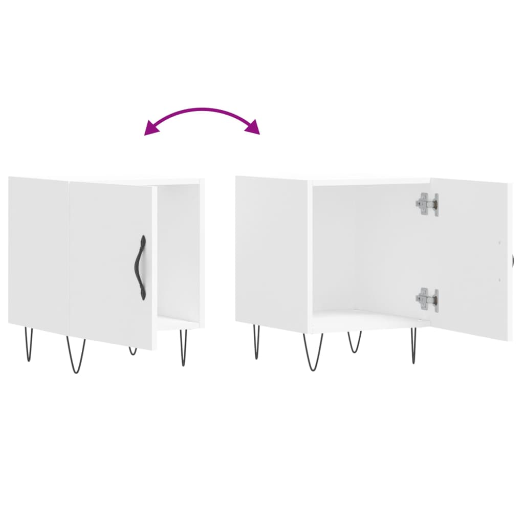 Nachttische 2 Stk. Weiß 40x40x50 cm Holzwerkstoff