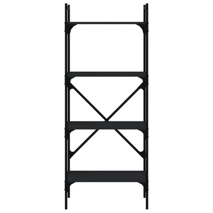 Bücherregal 4 Fächer Schwarz 56x31,5x138,5 cm Holzwerkstoff