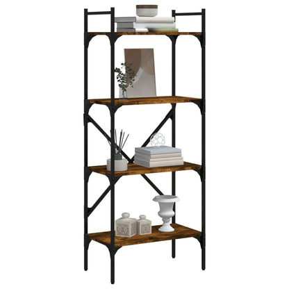 Bücherregal 4 Fächer Räuchereiche 56x31,5x138,5cm Holzwerkstoff