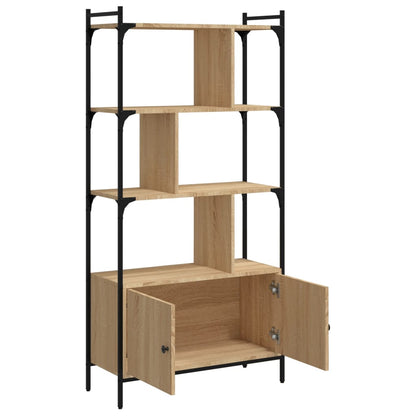 Bücherregal mit Türen Sonoma-Eiche 76,5 x 30 x 154,5 cm Holzwerkstoff