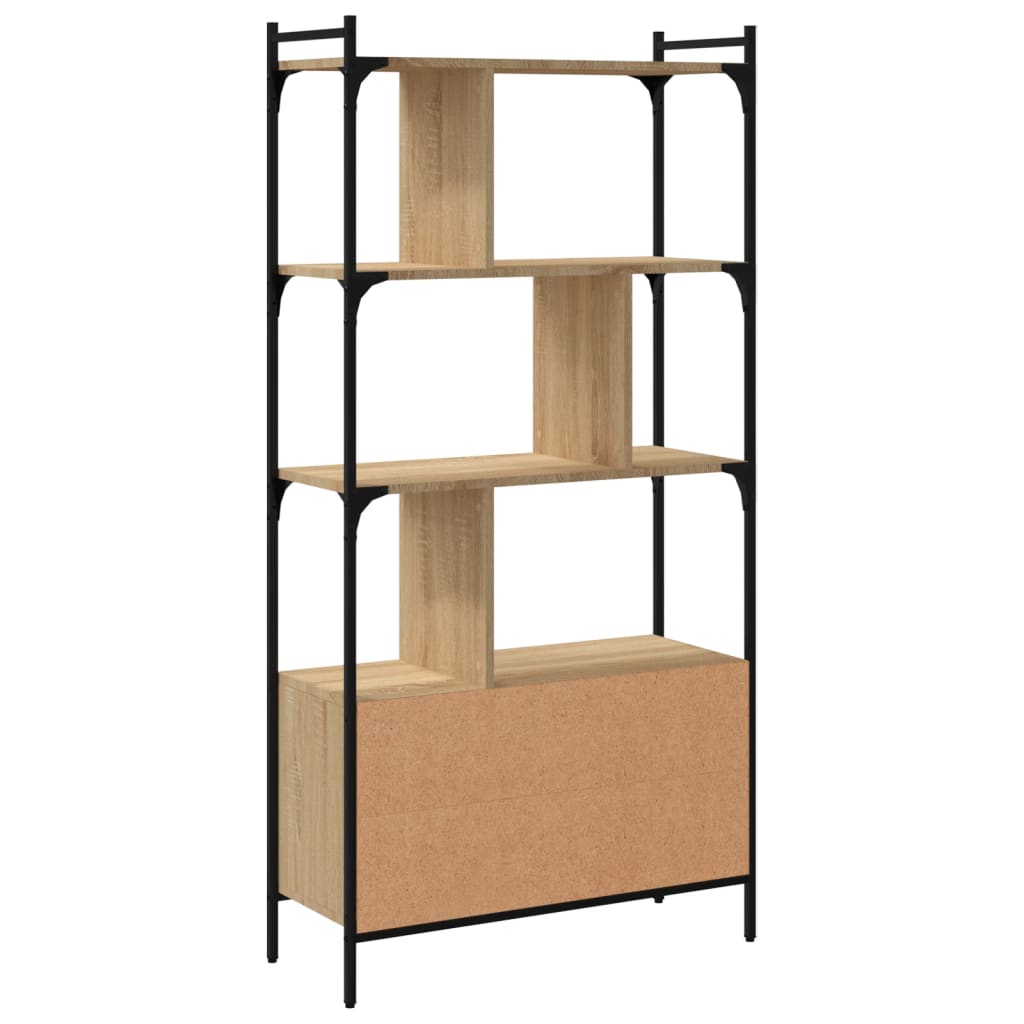 Bücherregal mit Türen Sonoma-Eiche 76,5 x 30 x 154,5 cm Holzwerkstoff