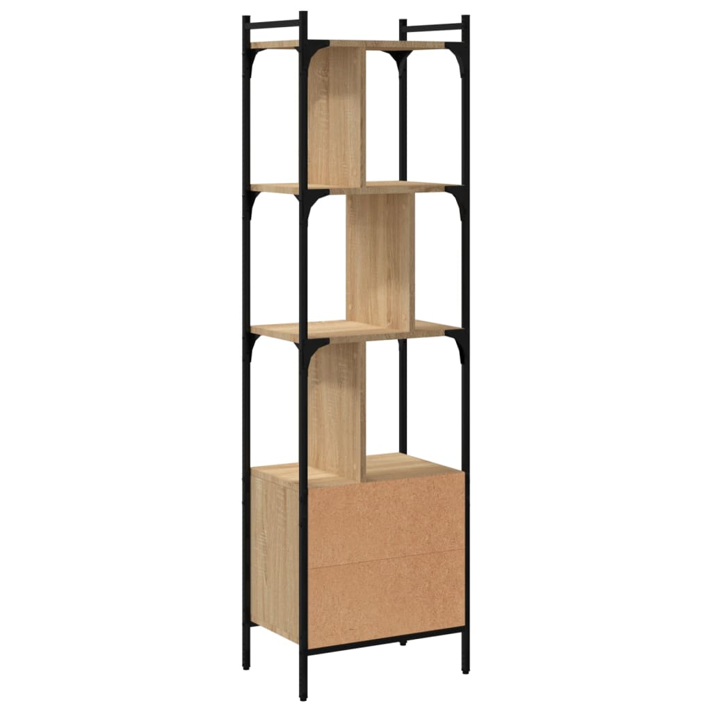 Bücherregal mit Tür Sonoma-Eiche 44,5x30x154,5 cm Holzwerkstoff