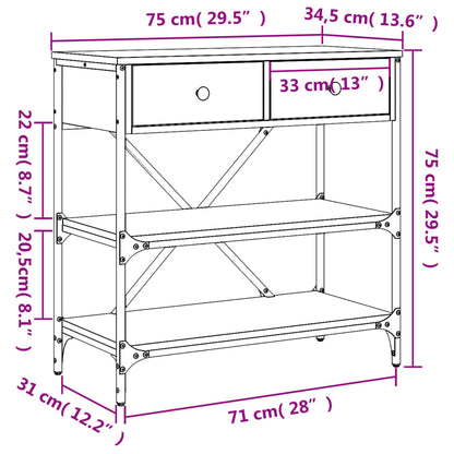 Konsolentisch Braun Eichen-Optik 75x34,5x75 cm Holzwerkstoff