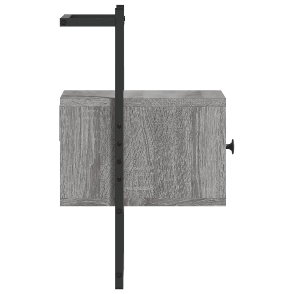 Wand-Nachttisch Grau Sonoma 35x30x51 cm Holzwerkstoff