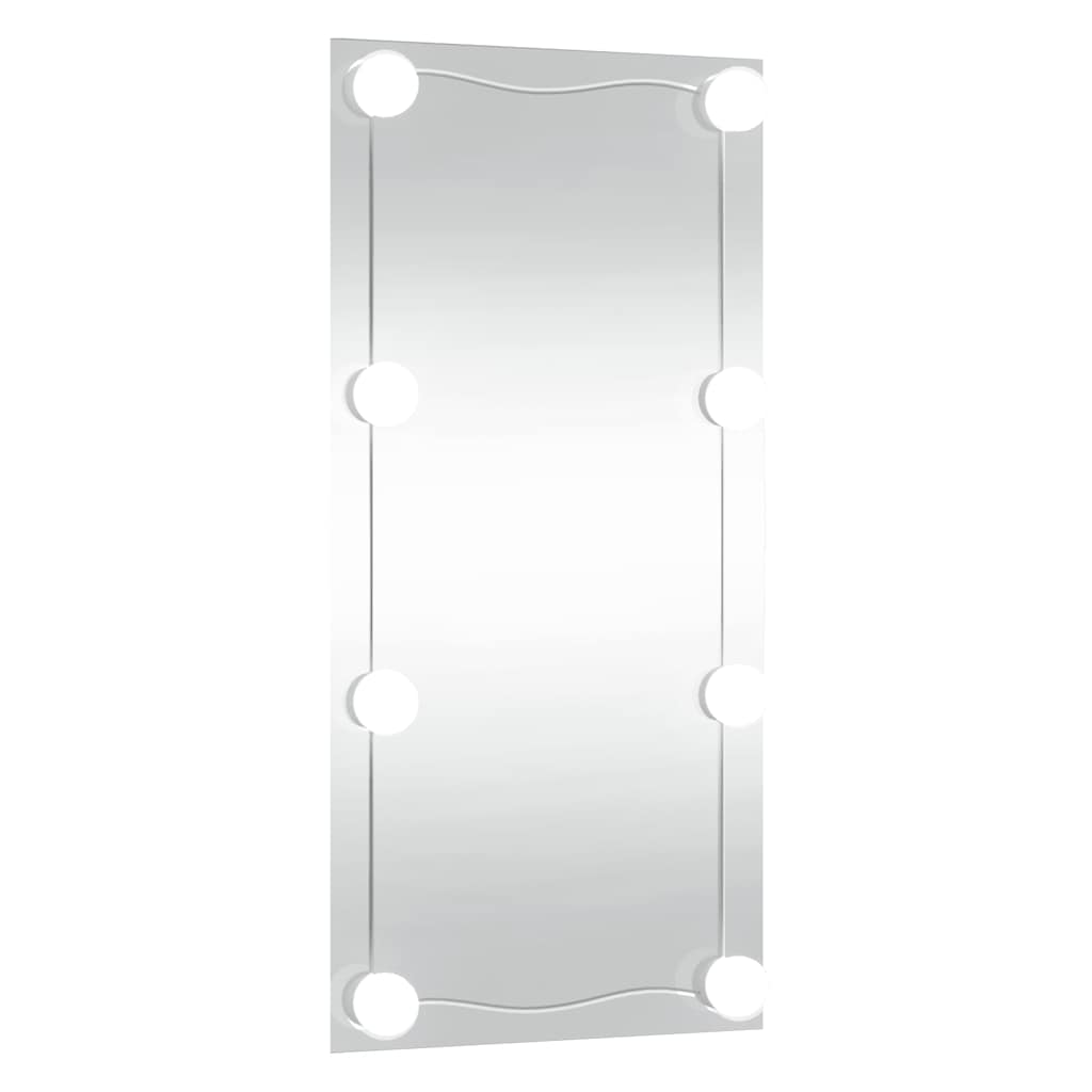 Wandspiegel mit LED-Leuchten 30x60 cm Glas Rechteckig