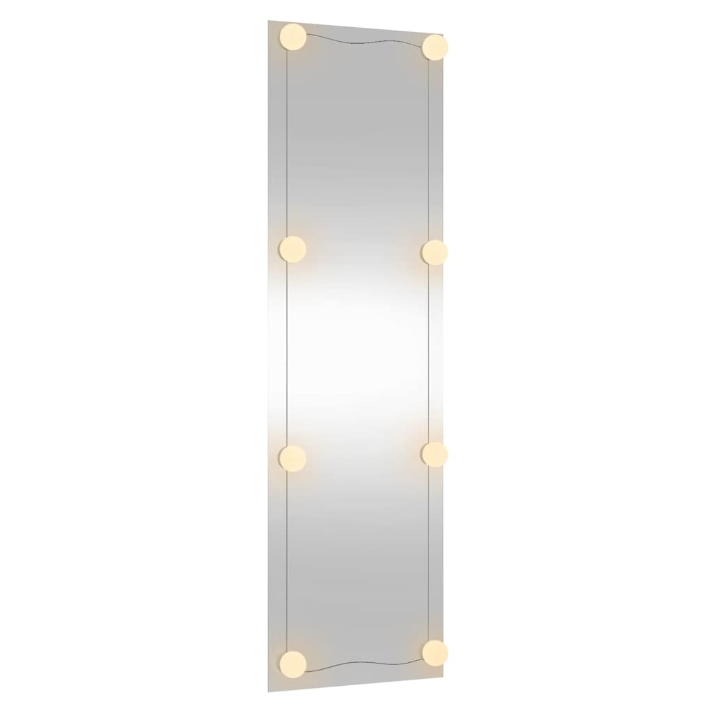 Wandspiegel mit LED-Leuchten 30x100 cm Glas Rechteckig