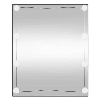Wandspiegel mit LED-Leuchten 50x60 cm Glas Rechteckig