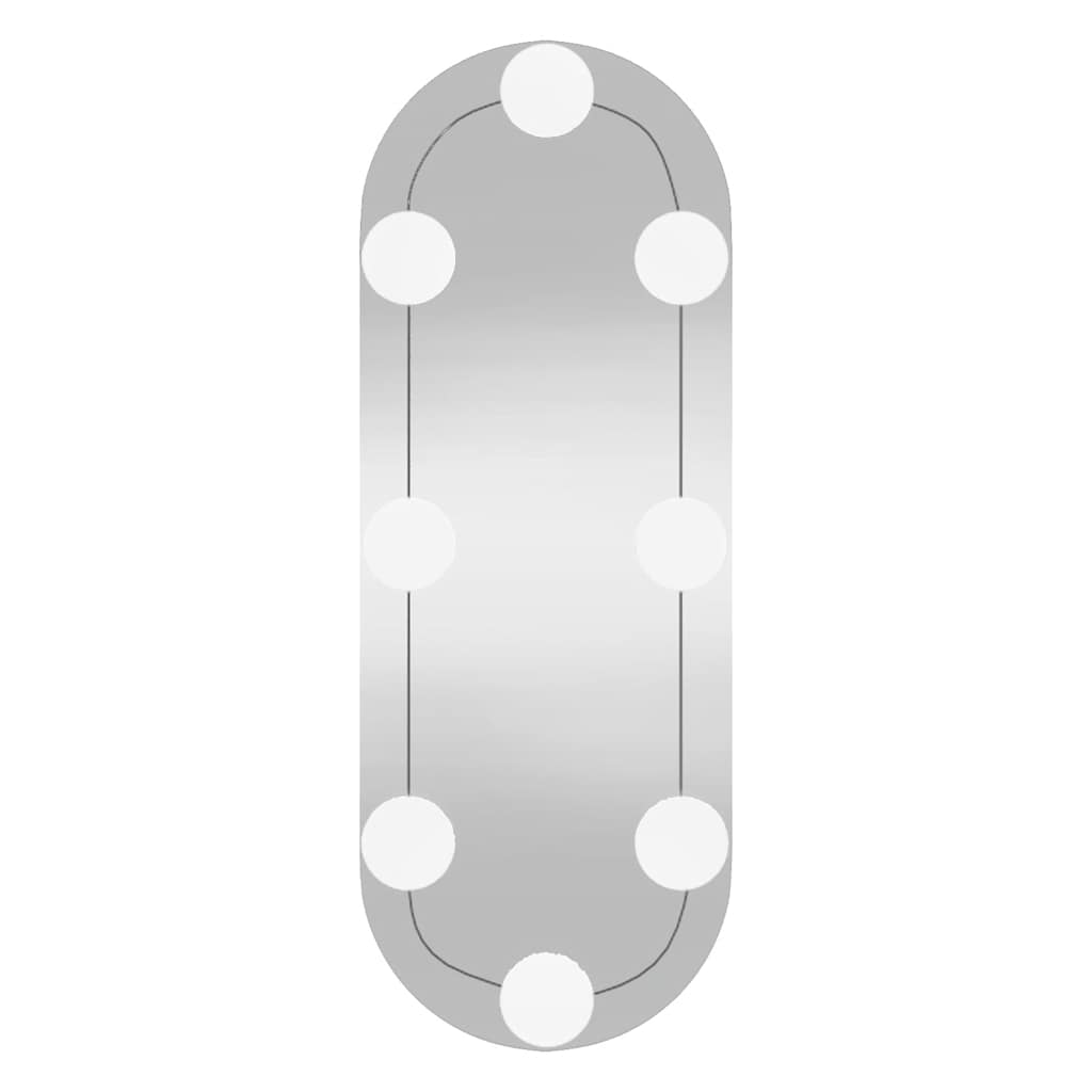 Wandspiegel mit LED-Leuchten 15x40 cm Glas Oval
