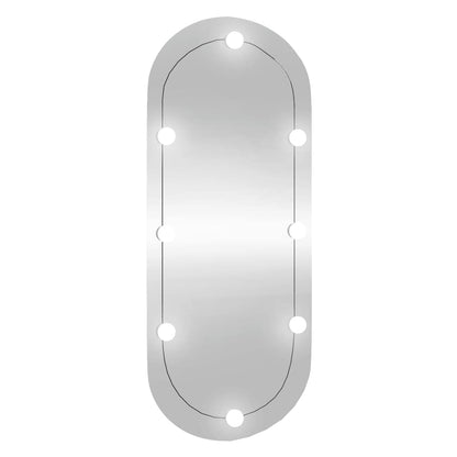 Wandspiegel mit LED-Leuchten 25x60 cm Glas Oval
