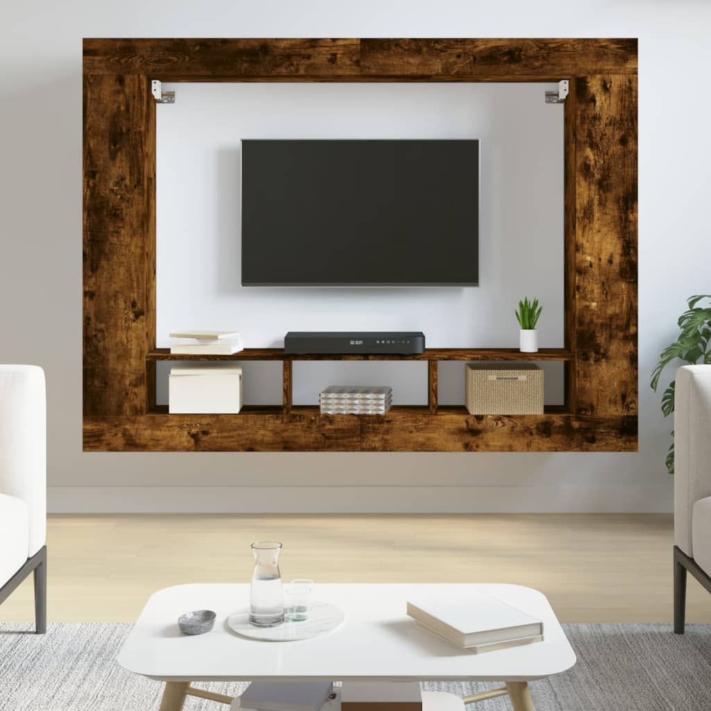 TV-Schrank Räuchereiche 152x22x113 cm Holzwerkstoff