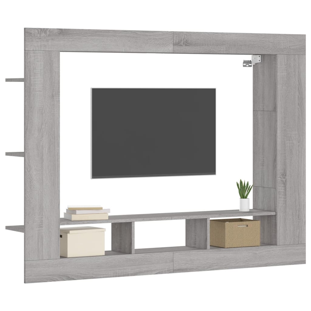 TV-Schrank Grau Sonoma 152x22x113 cm Holzwerkstoff