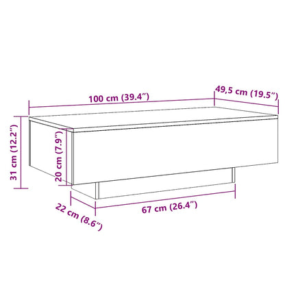 Couchtisch Räuchereiche 100x49,5x31 cm Holzwerkstoff