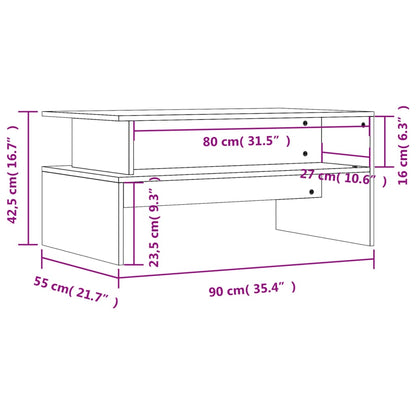 Couchtisch Betongrau 90x55x42,5 cm Holzwerkstoff