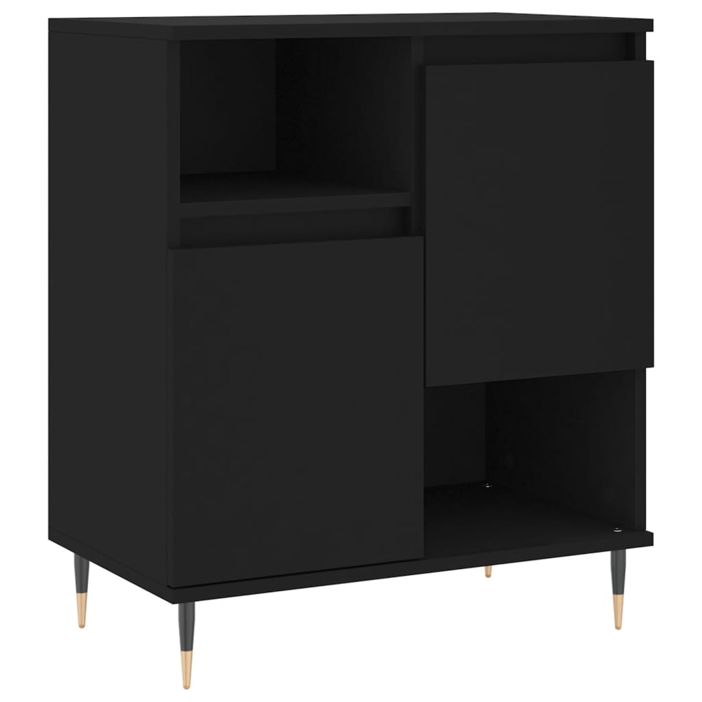 Sideboards 2 Stk. Schwarz Holzwerkstoff