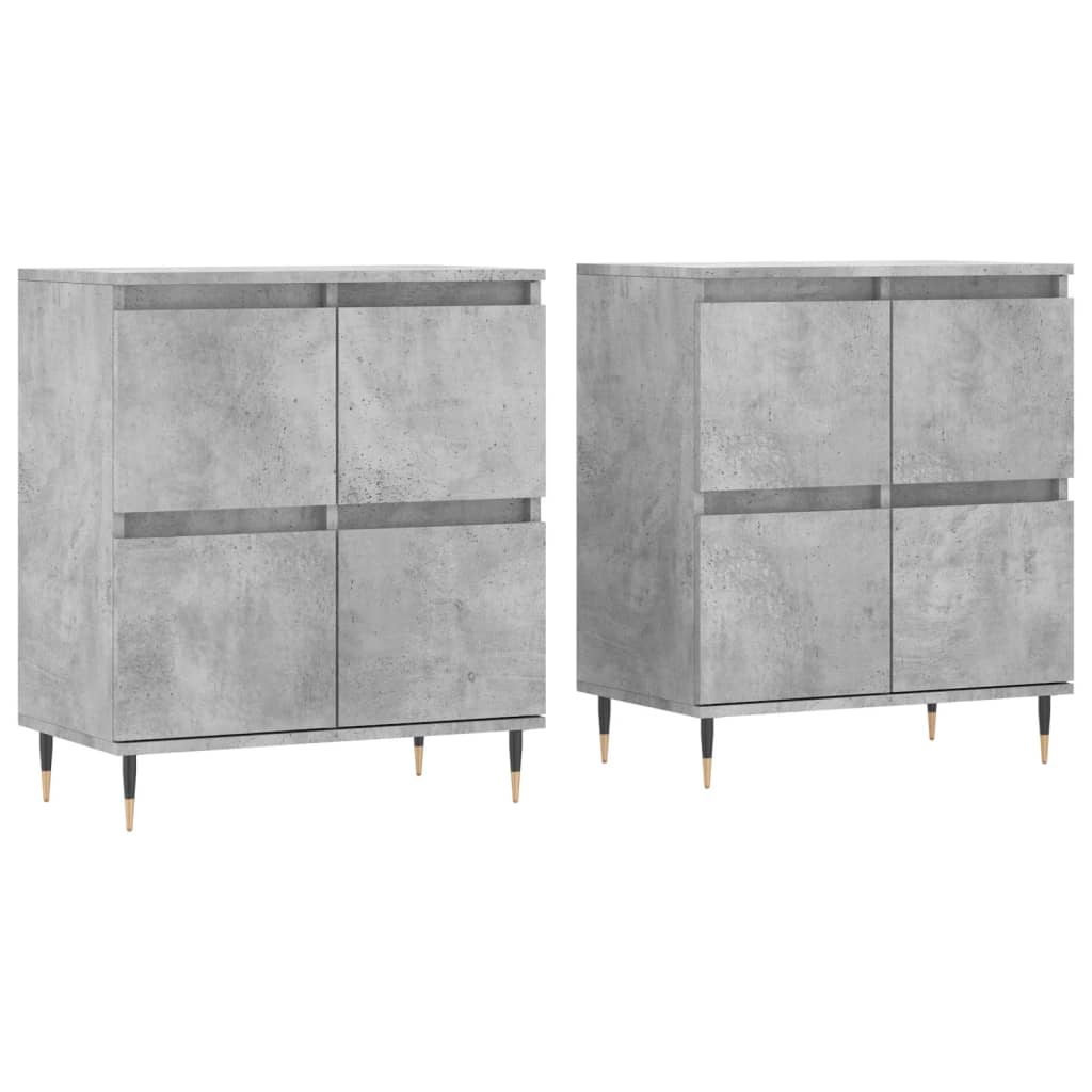 Sideboards 2 Stk. Betongrau Holzwerkstoff