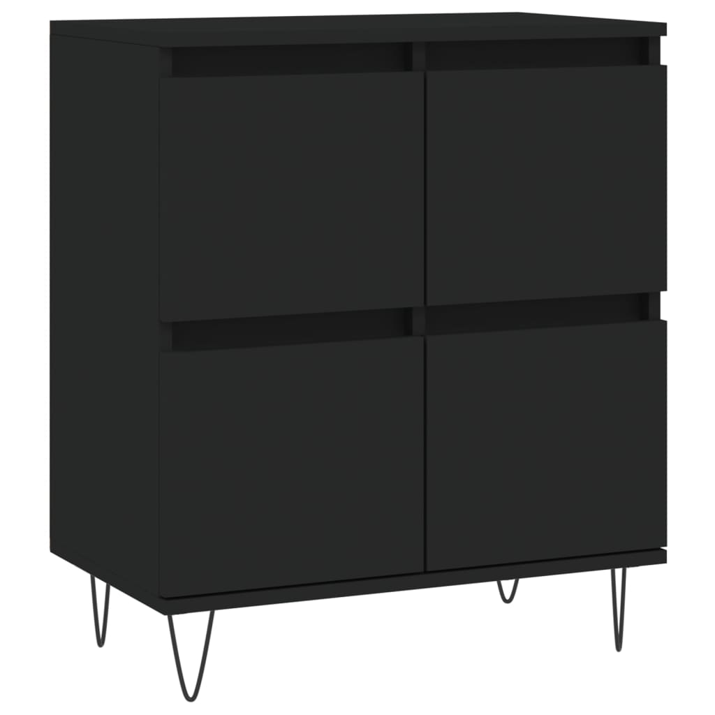 Sideboards 2 Stk. Schwarz Holzwerkstoff