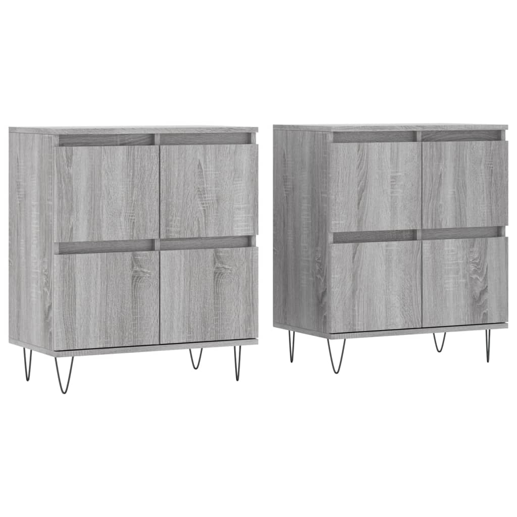 Sideboards 2 Stk. Grau Sonoma Holzwerkstoff