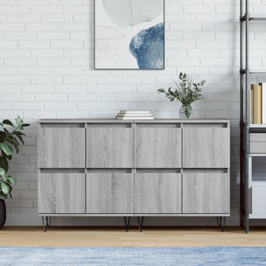 Sideboards 2 Stk. Grau Sonoma Holzwerkstoff