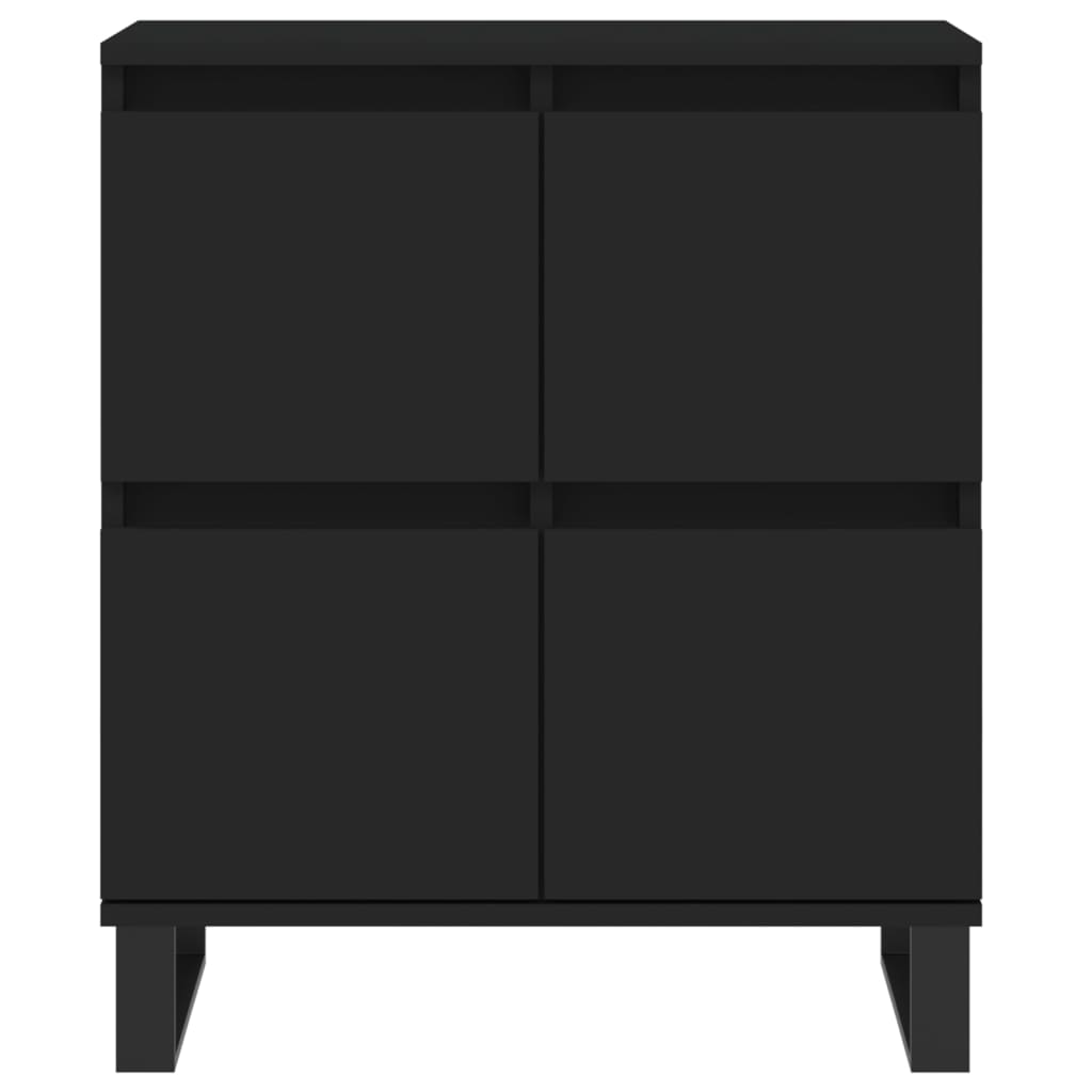 Sideboards 2 Stk. Schwarz Holzwerkstoff