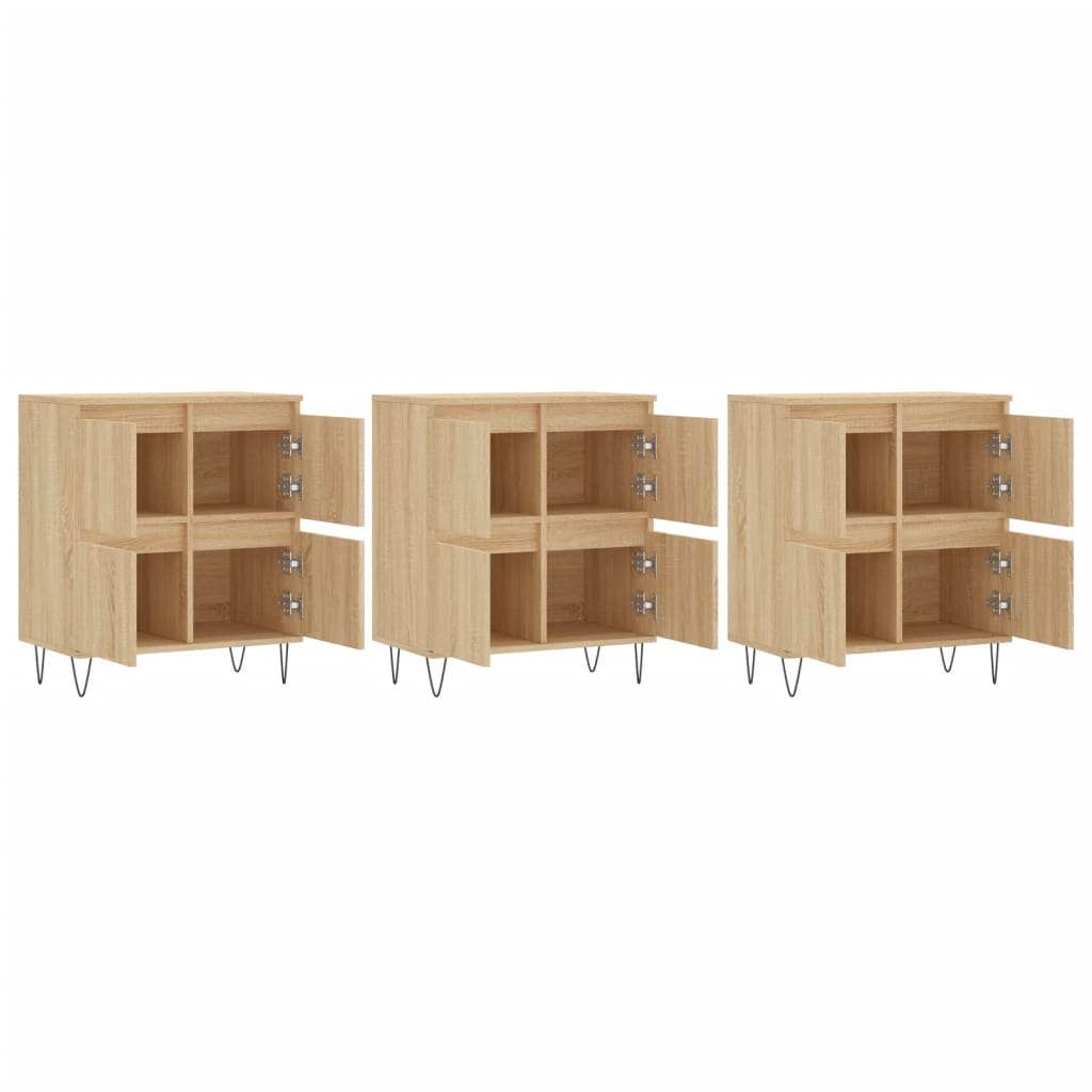 Sideboards 3 Stk. Sonoma-Eiche Holzwerkstoff