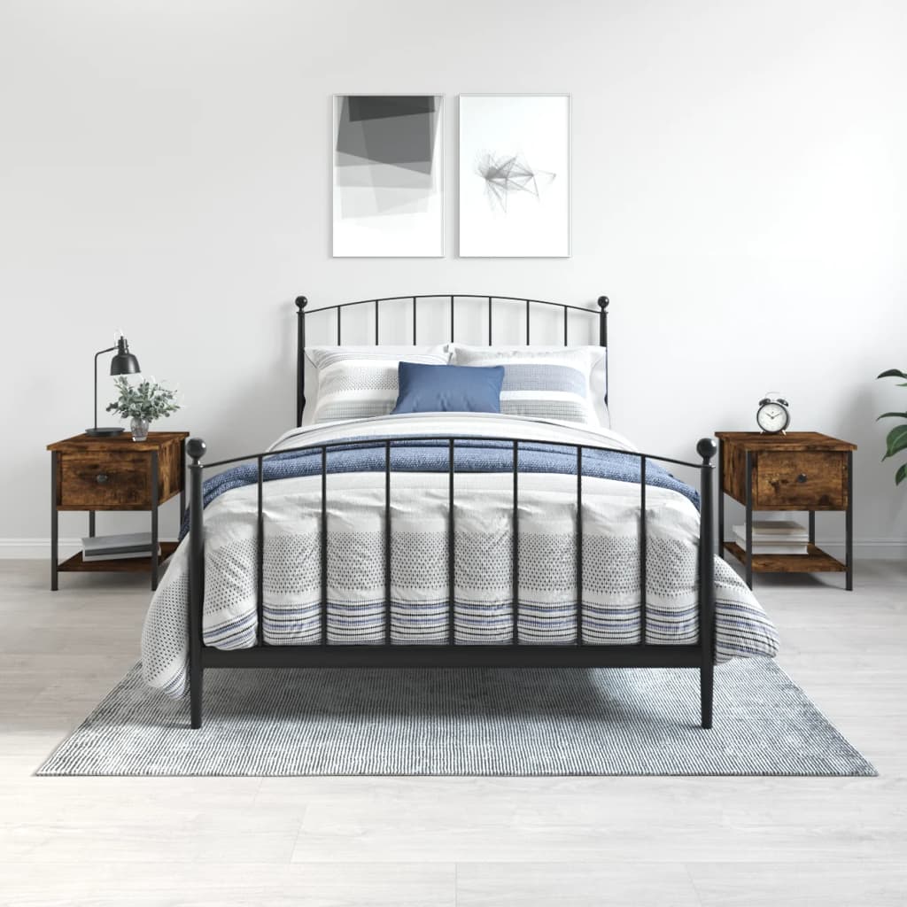 Nachttische 2 Stk. Räuchereiche 34x35,5x45 cm Holzwerkstoff