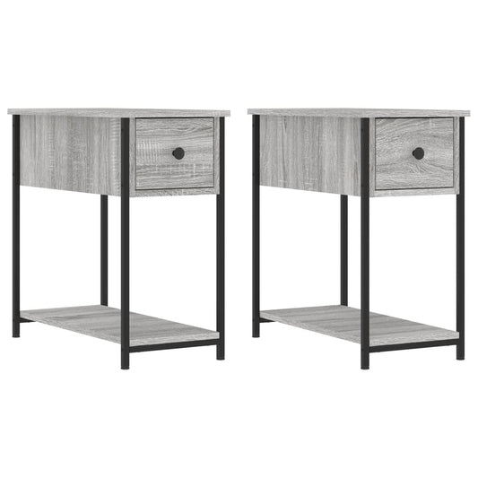 Nachttische 2 Stk. Grau Sonoma 30x60x60 cm Holzwerkstoff