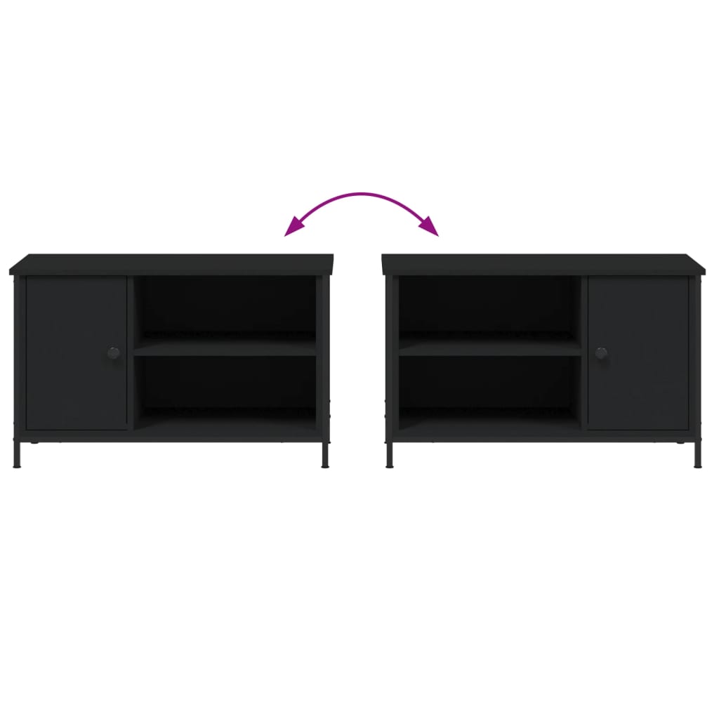 TV-Schrank Schwarz 80x40x50 cm Holzwerkstoff