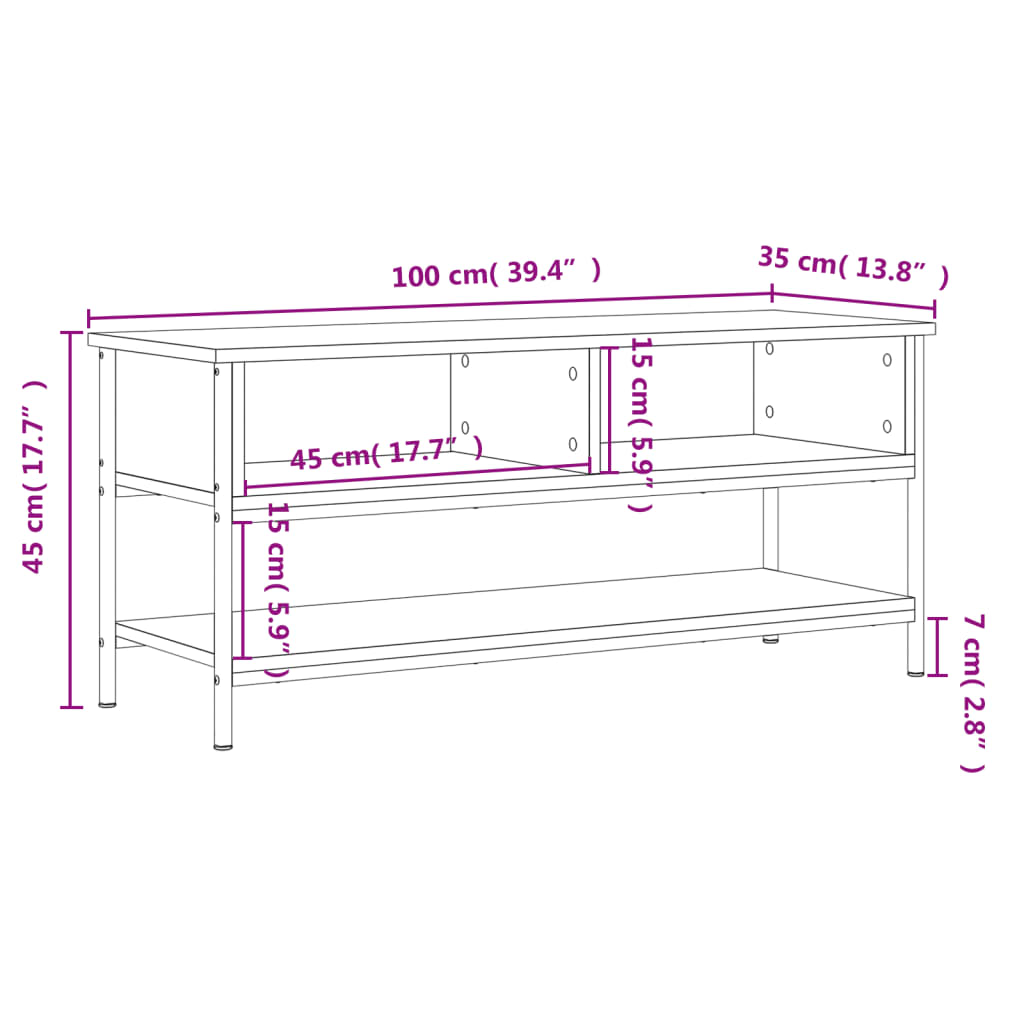 TV-Schrank Sonoma-Eiche 100 x 35 x 45 cm Holzwerkstoff