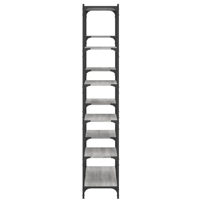 Bücherregal Grau Sonoma 100x32x170 cm Holzwerkstoff und Eisen
