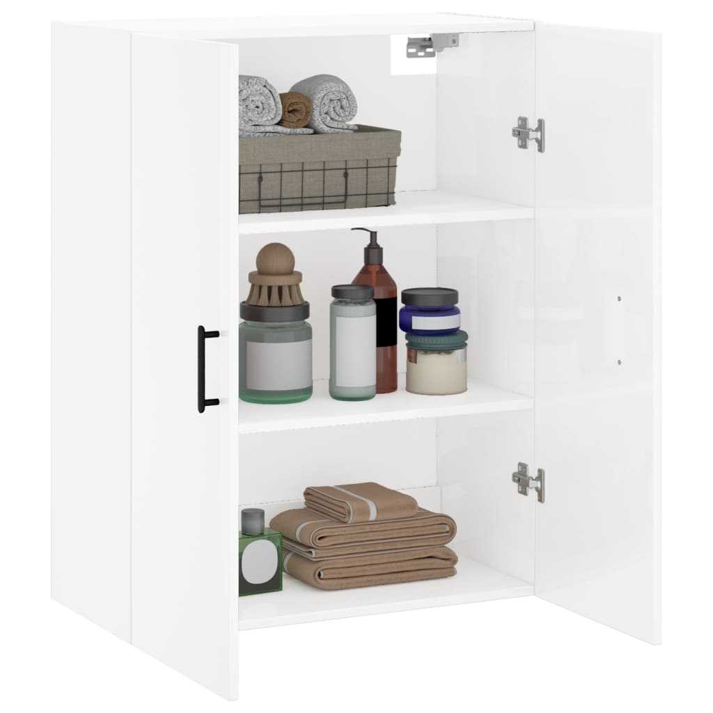 Wandschrank Hochglanz-Weiß 69,5x34x90 cm