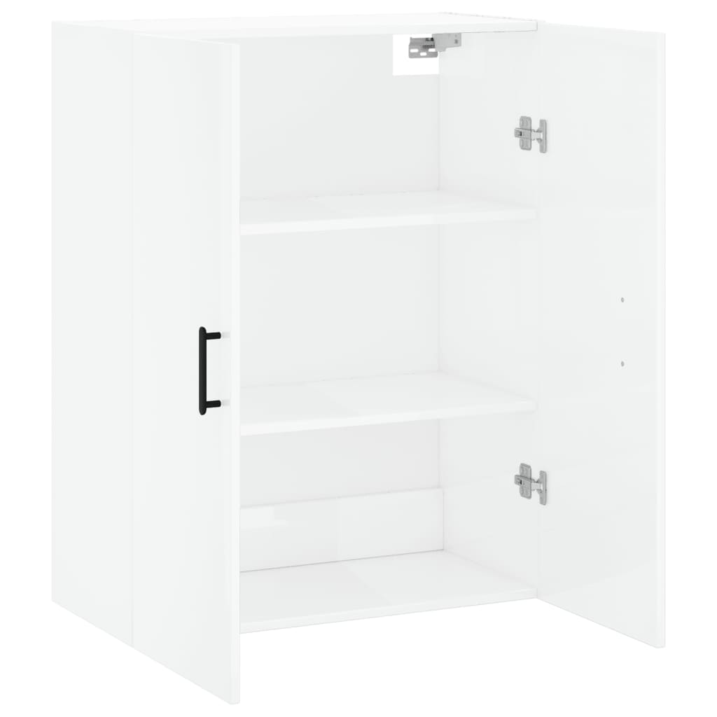 Wandschrank Hochglanz-Weiß 69,5x34x90 cm