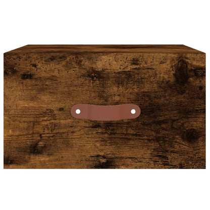 Wand-Nachttisch Räuchereiche 35x35x20 cm