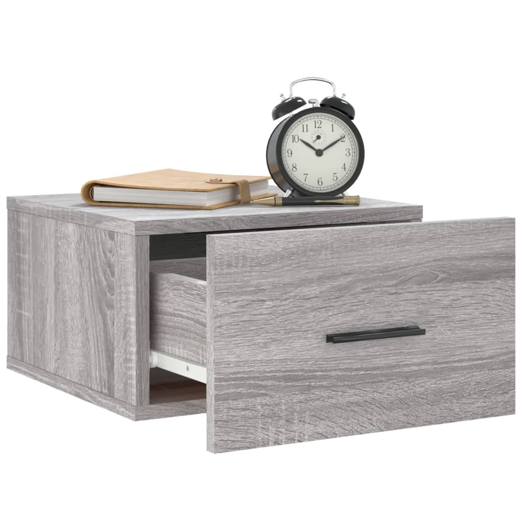 Wand-Nachttische 2 Stk. Grau Sonoma 35x35x20 cm