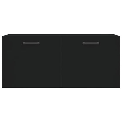 Wandschrank Schwarz 80x36,5x35 cm Holzwerkstoff