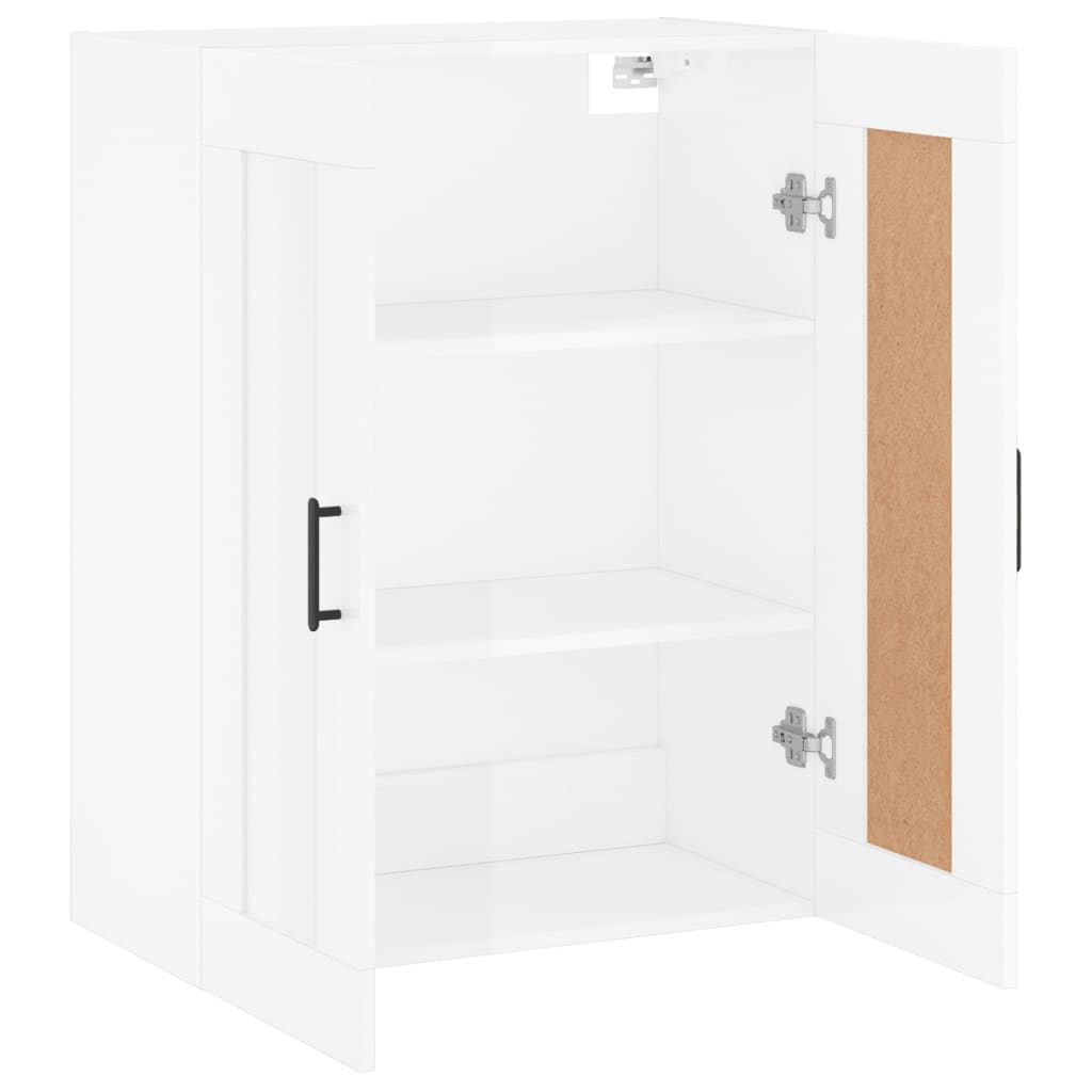 Wandschrank Hochglanz-Weiß 69,5x34x90 cm Holzwerkstoff