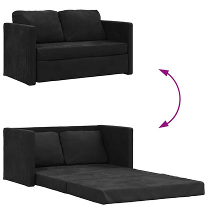 Bodensofa mit Schlaffunktion Schwarz 122x204x55 cm Samt