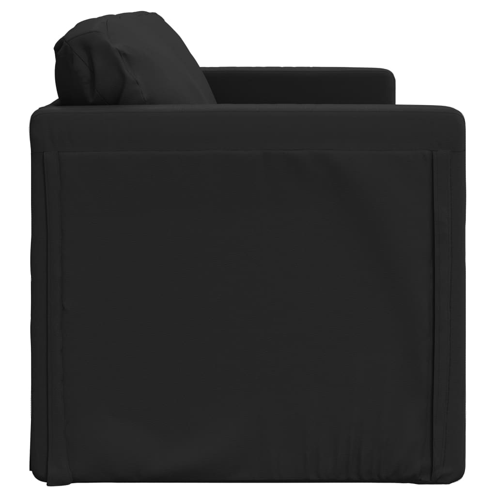 Bodensofa mit Schlaffunktion Schwarz 112x174x55 cm Kunstleder