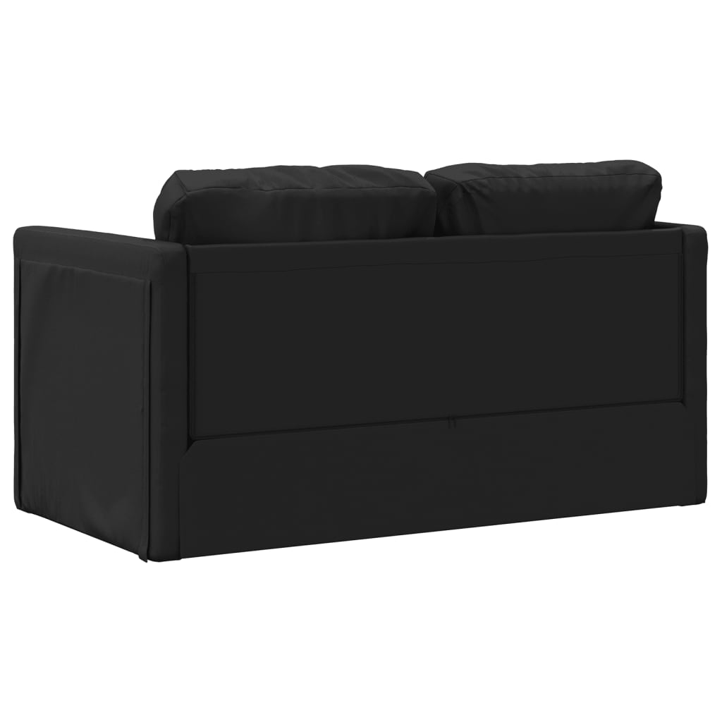 Bodensofa mit Schlaffunktion Schwarz 112x174x55 cm Kunstleder