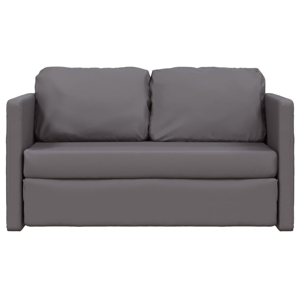 Bodensofa mit Schlaffunktion Grau 112x174x55 cm Kunstleder