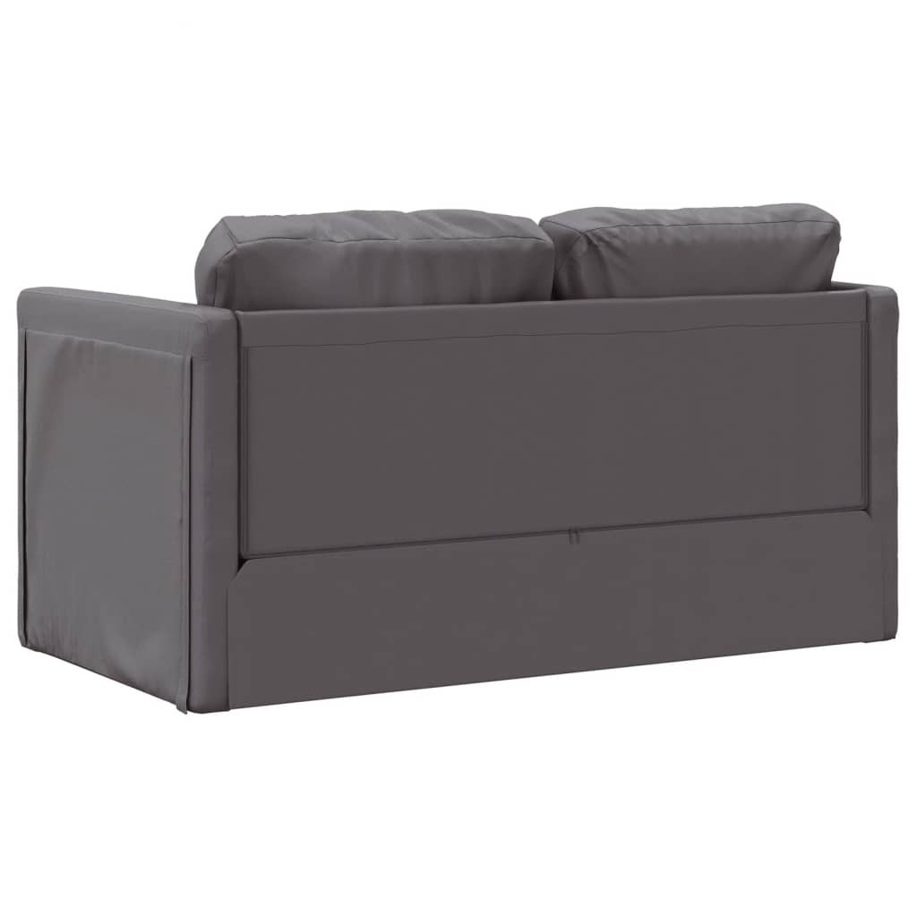 Bodensofa mit Schlaffunktion Grau 112x174x55 cm Kunstleder