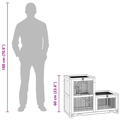 Hamsterkäfig 81x40x60 cm Massivholz Tanne