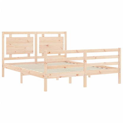 Massivholzbett mit Kopfteil