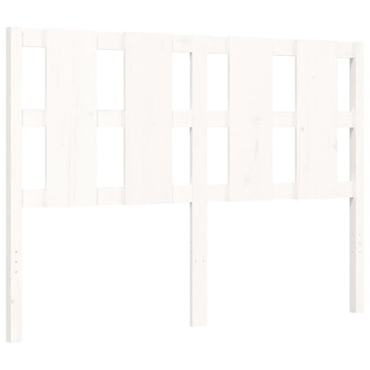 Massivholzbett mit Kopfteil Weiß 140x190 cm
