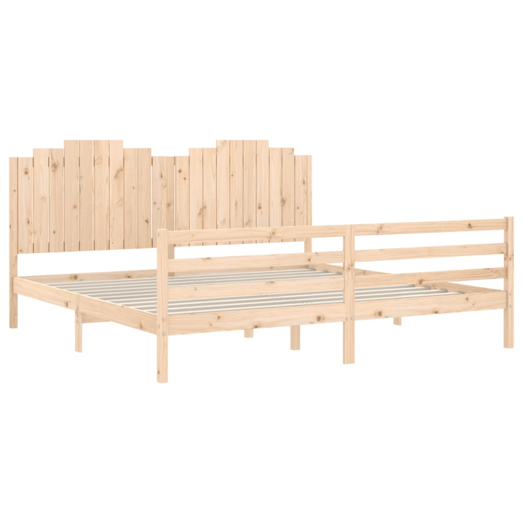 Massivholzbett mit Kopfteil 200x200 cm