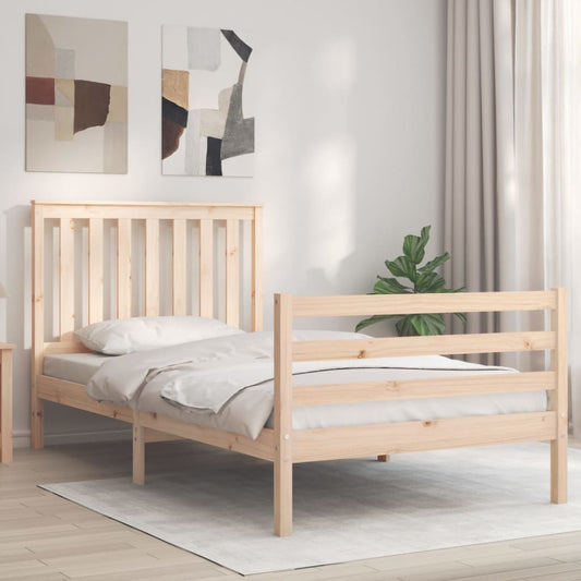 Massivholzbett mit Kopfteil 100x200 cm