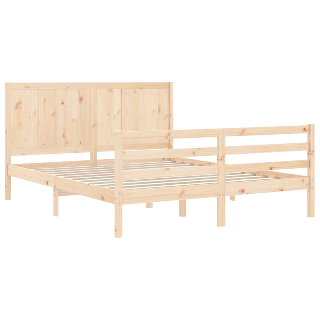 Massivholzbett mit Kopfteil