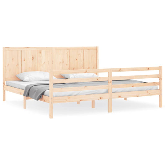 Massivholzbett mit Kopfteil 200x200 cm
